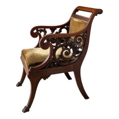 Armchair in mahogany in the manner of G.F. Hetsch, Denmark 1830's.