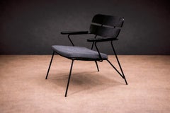 Armchair in Metal and Wood with ebony finish, Carlo Hauner & Martin Eisler, 1950