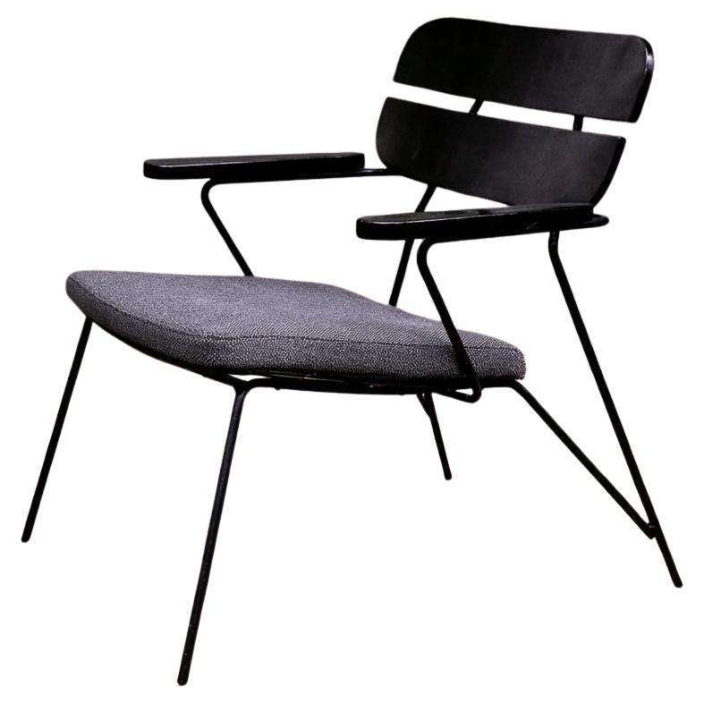 Armchair in Metal and Wood with ebony finish, Carlo Hauner & Martin Eisler, 1950