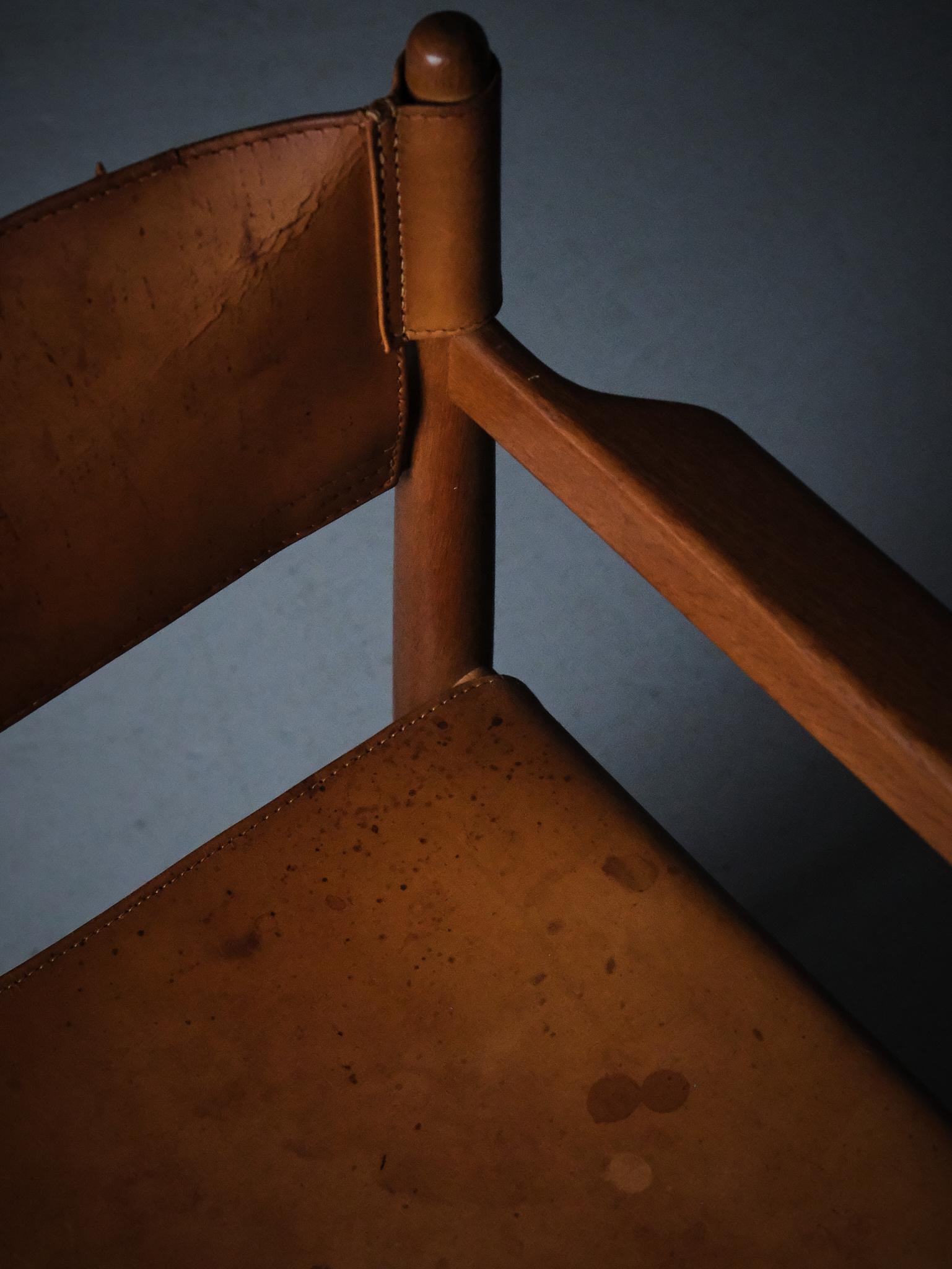 Armchair in oak and leather by Børge Mogensen, Sweden, 1950s For Sale 3