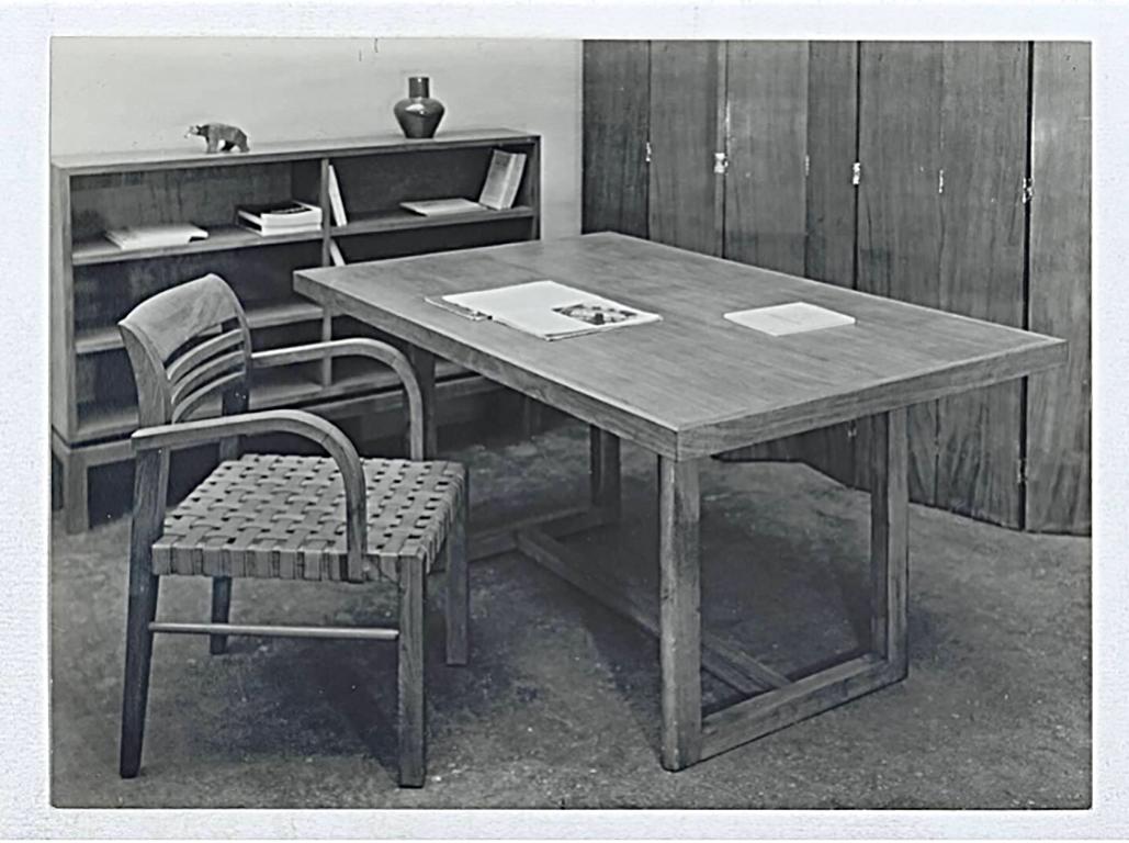 Sessel aus Eichenholz und Leder von René Gabriel, Norma, 1935 im Angebot 1