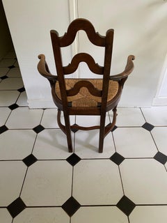 Sillón de roble y paja