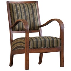Armchair in Oak 
Fabric, Danish Mid-Century Modern Cabinetmaker, 1950s