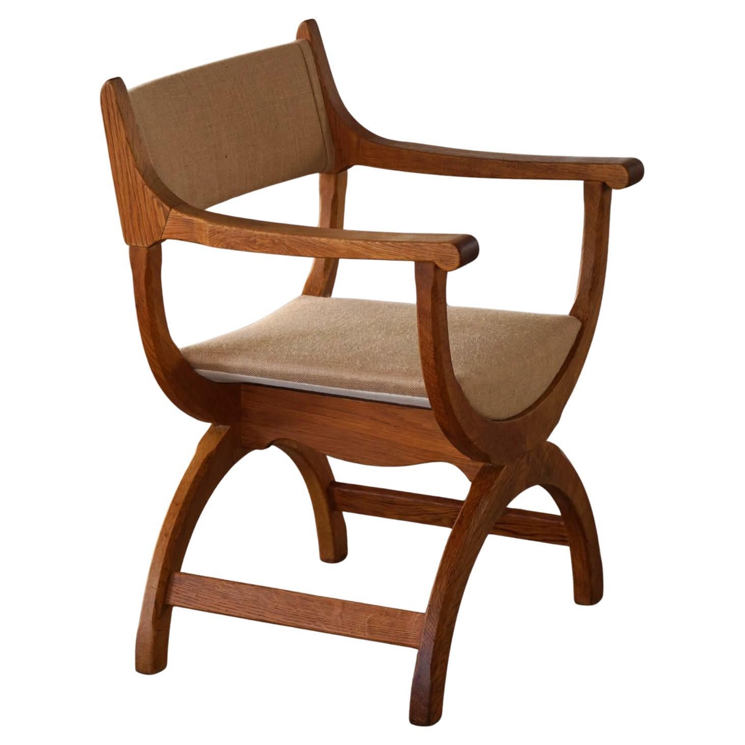 Poltrona in Oak e Assia, modello "Kurul", metà secolo, Henning Kjærnulf, anni '60