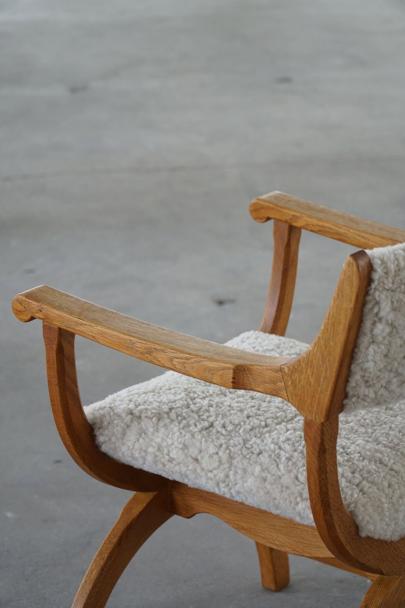 Armchair in Oak & Lambswool, Model 