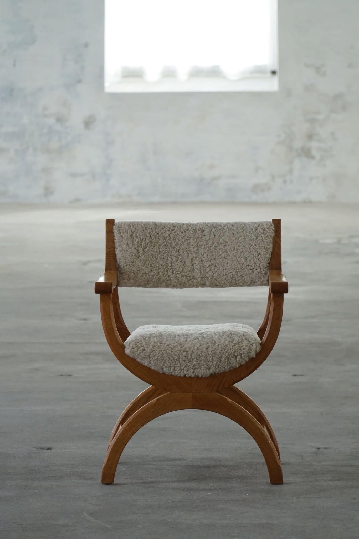 Armchair in Oak & Lambswool, Model 