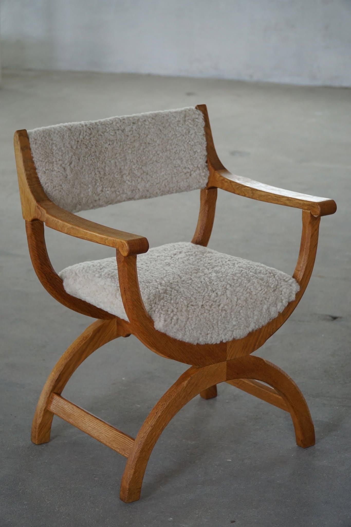 Armchair in Oak & Lambswool, Model 
