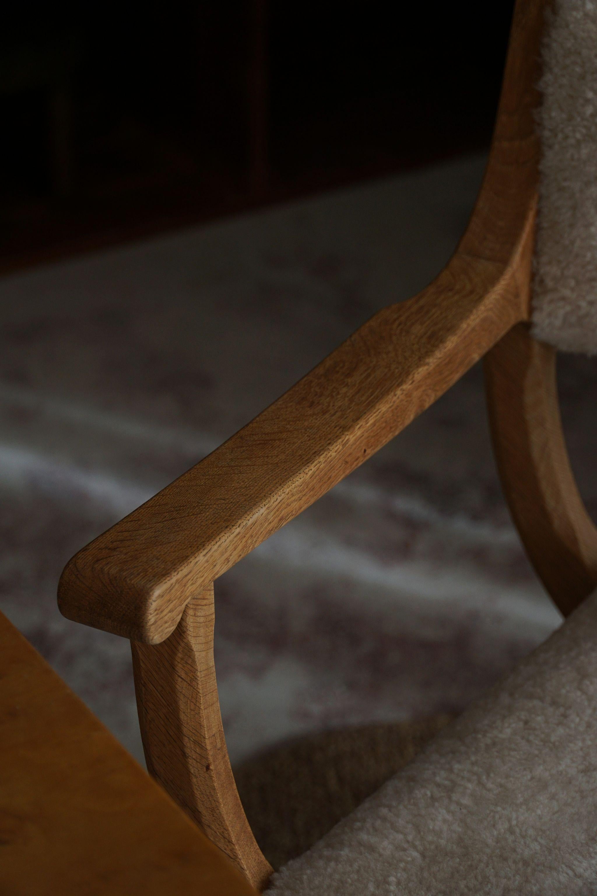 Lambskin Armchair in Oak & Lambswool, Model 