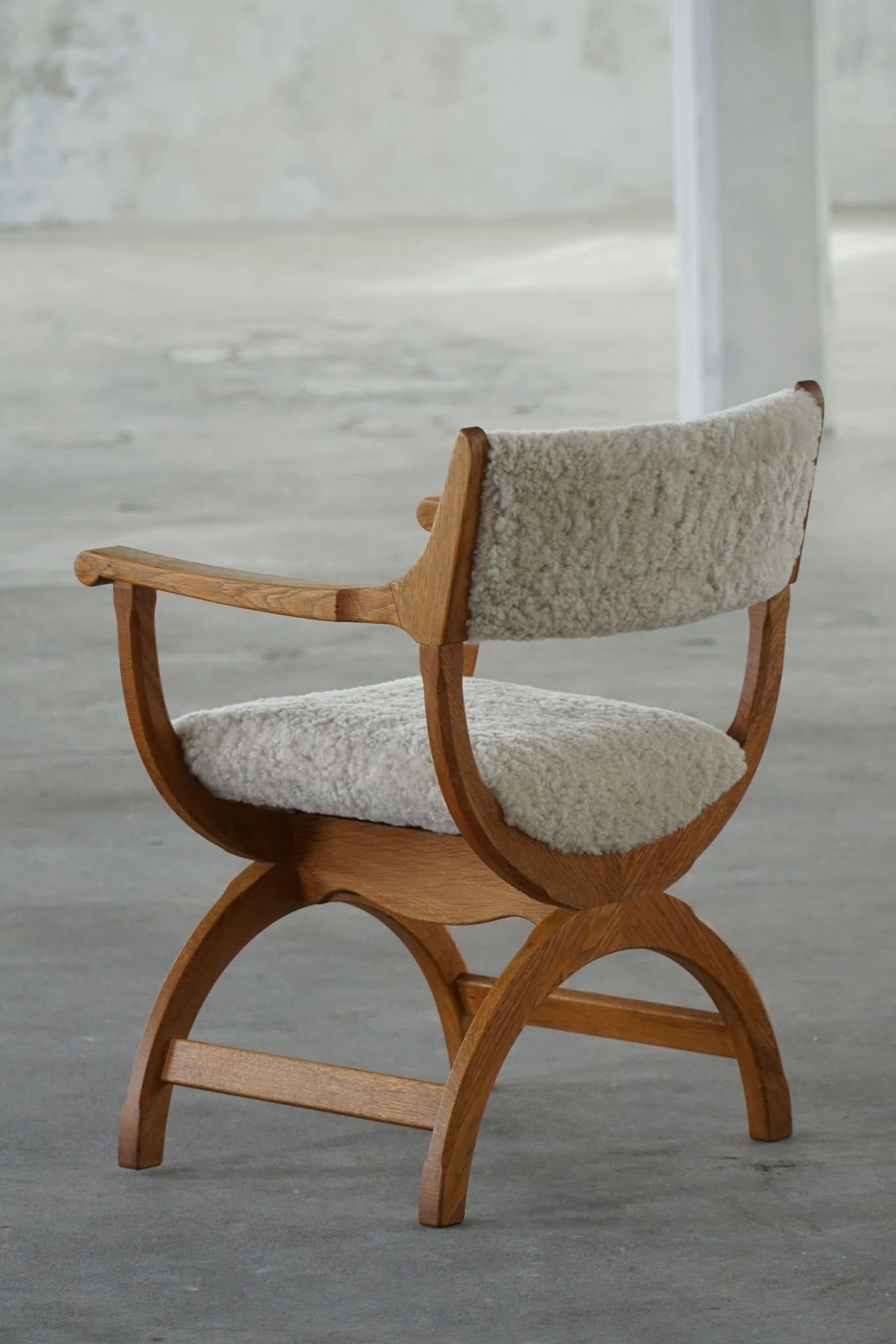 Armchair in Oak & Lambswool, Model 