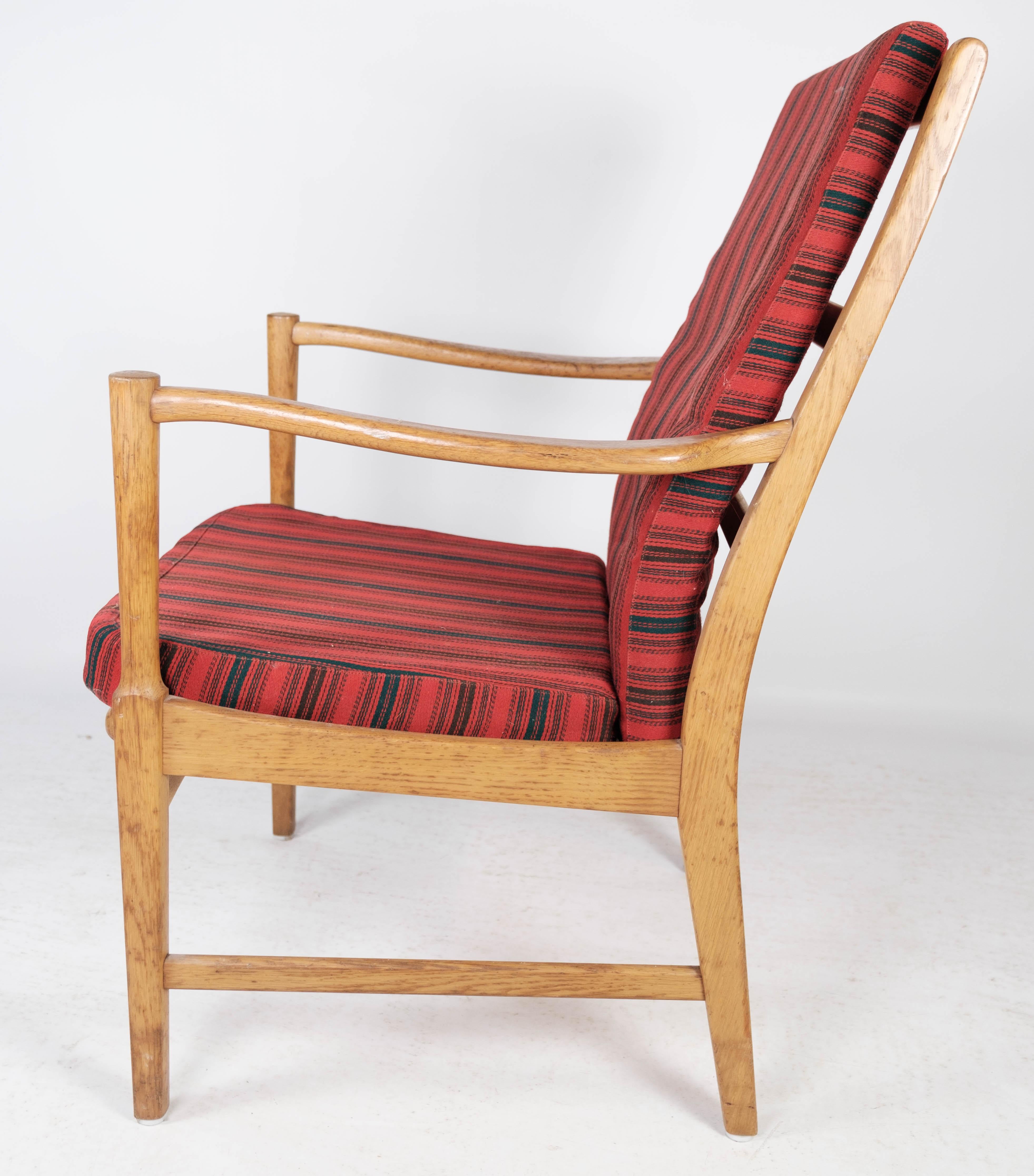 Scandinavian Modern Armchair in Oak of Swedish Design Manufactured by Bjärnums Furniture, 1960s For Sale