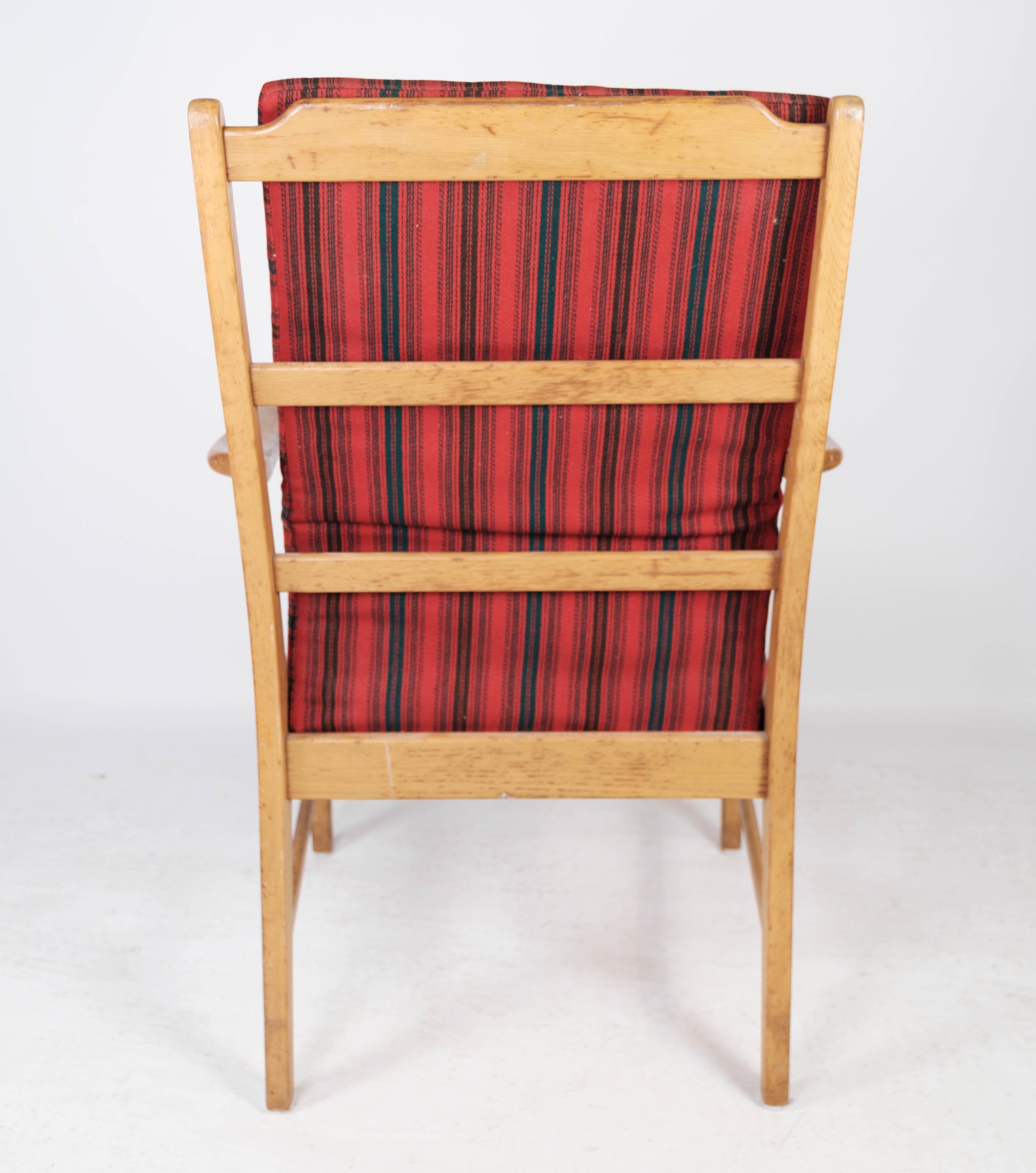 Mid-20th Century Armchair in Oak of Swedish Design Manufactured by Bjärnums Furniture, 1960s For Sale