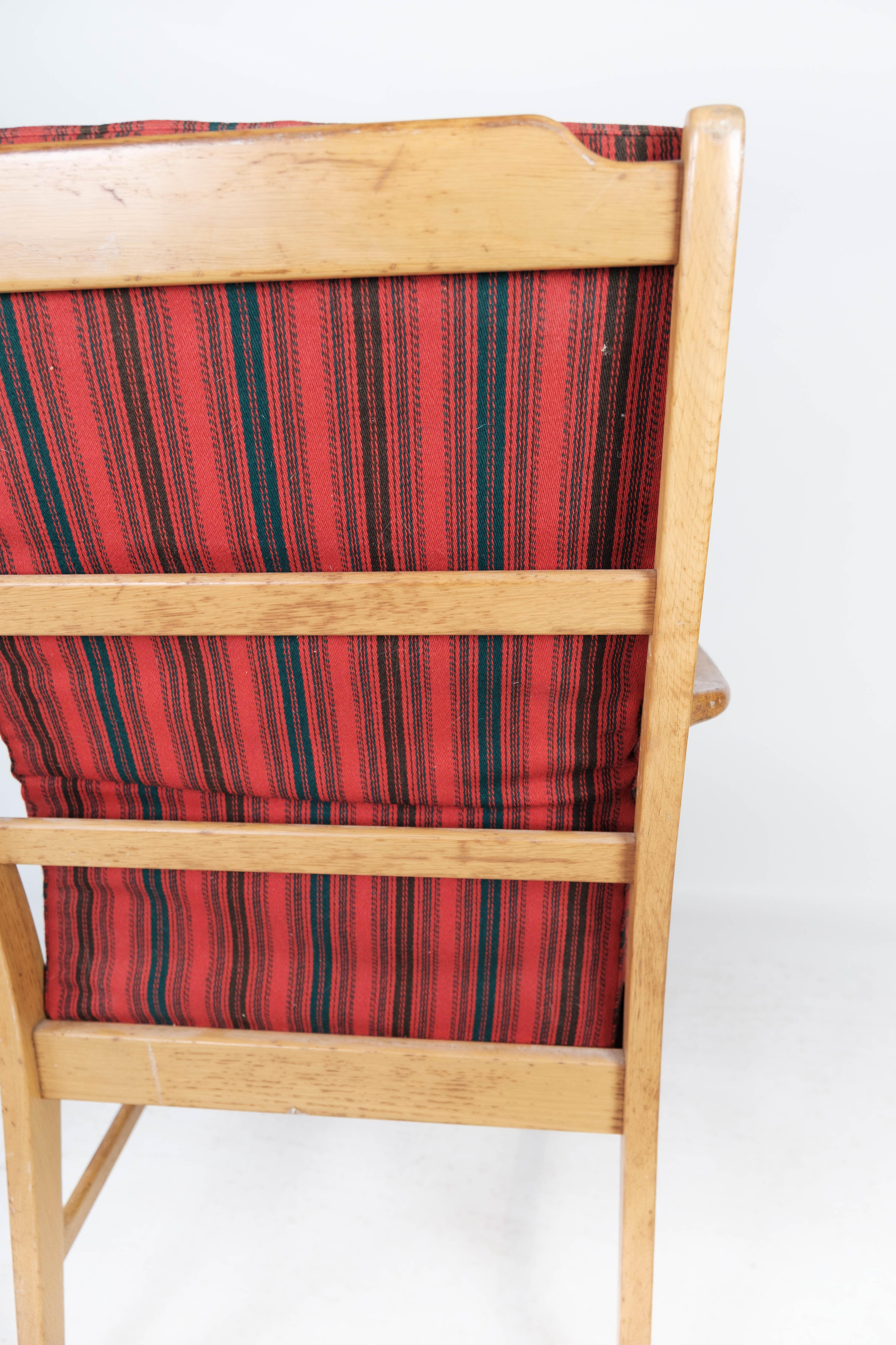 Fabric Armchair in Oak of Swedish Design Manufactured by Bjärnums Furniture, 1960s For Sale