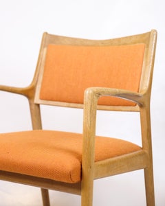Armchair In Oak & Orange Fabric By Karl Erik Ekselius For JOC Vetlanda