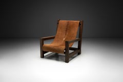 Armchair in Pine with Cowhide Seating, Europe 1950s