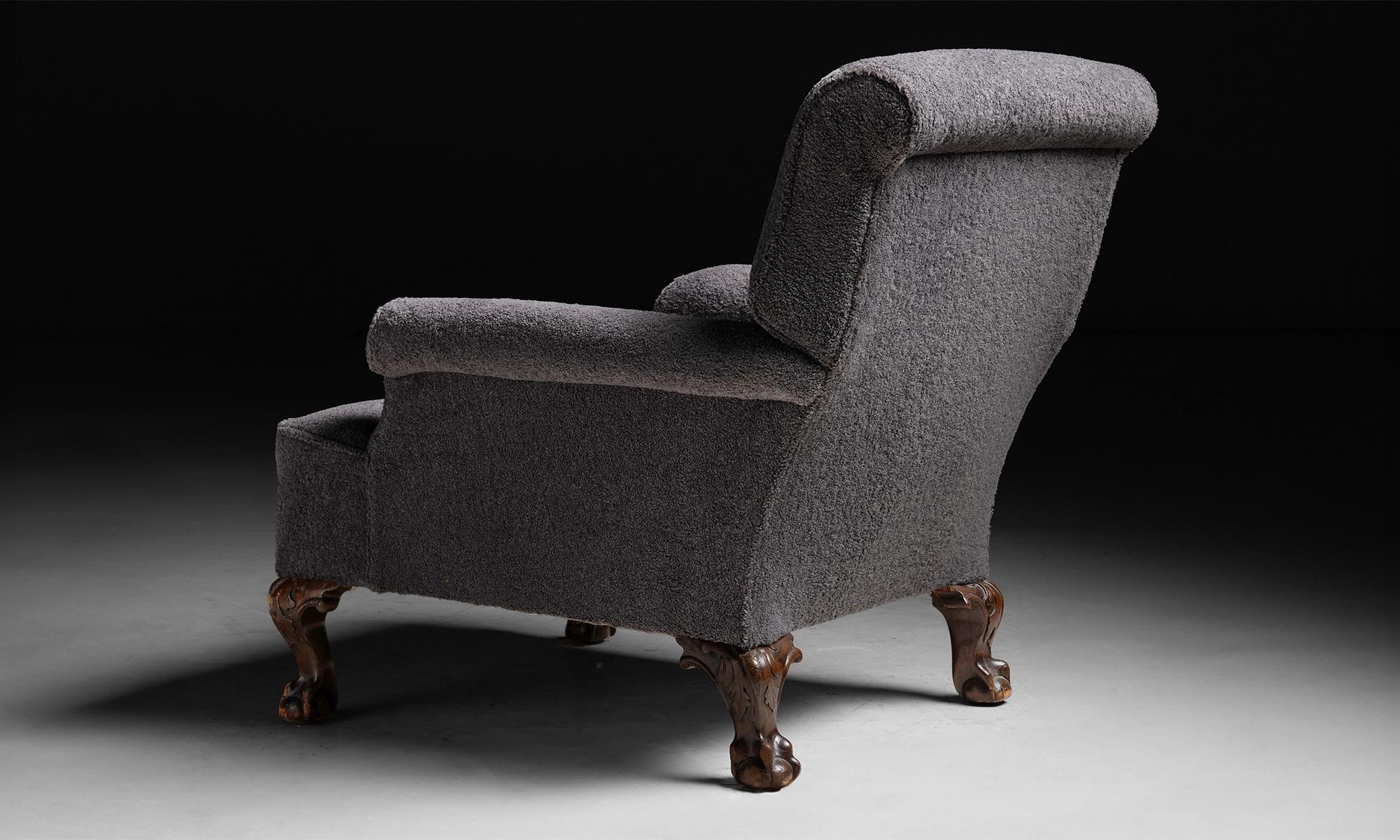 Edwardian Armchair in Rosemary Hallgarten Teddy Mohair, circa 1900
