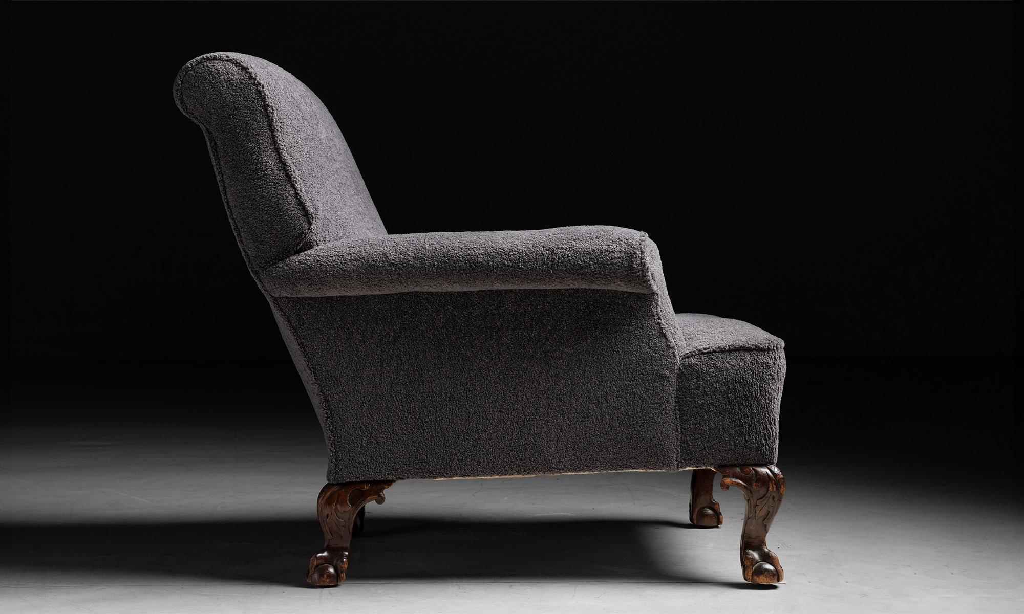 Armchair in Rosemary Hallgarten Teddy Mohair, circa 1900 In Good Condition In Culver City, CA