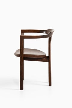 Armchair in Rosewood and Original Brown Leather by Hans Olsen, 1960's