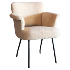 Armchair in Sheepskin by Pierre Guariche, France, 1950s