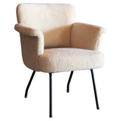 Armchair in Sheepskin by Pierre Guariche, France, 1950s