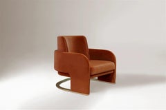DOOQ Armchair in Soft Velvet and Polished Brass Odisseia