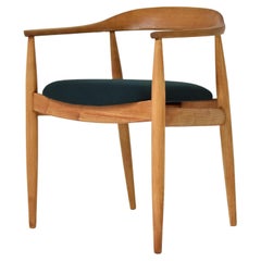 Fauteuil en chêne massif d'Illum Wikkels pour Niels Eilersen, Danemark, années 1950