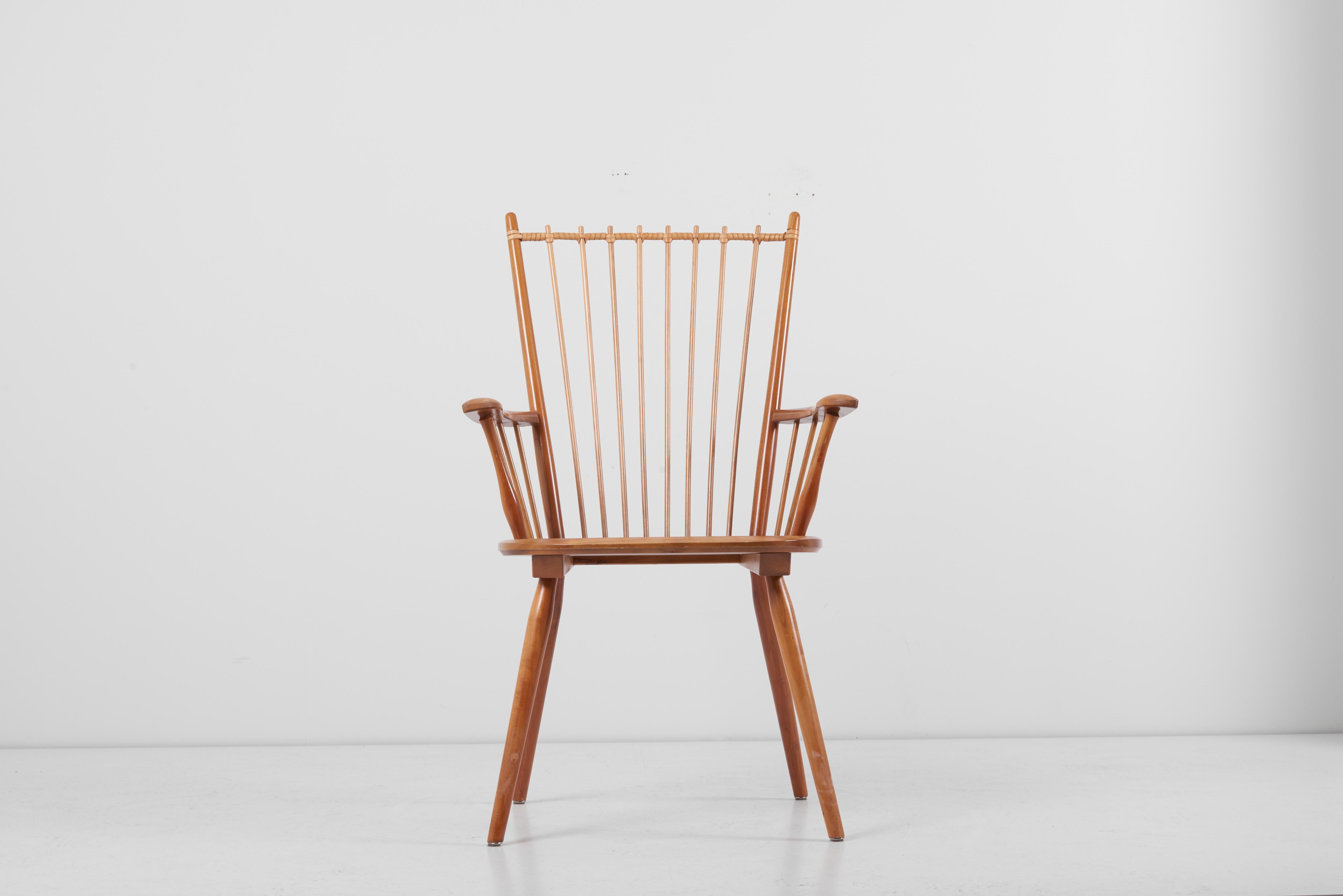 Armchair in Solid Wood by Albert Haberer for Hermann Fleiner, Germany, 1950s For Sale 6