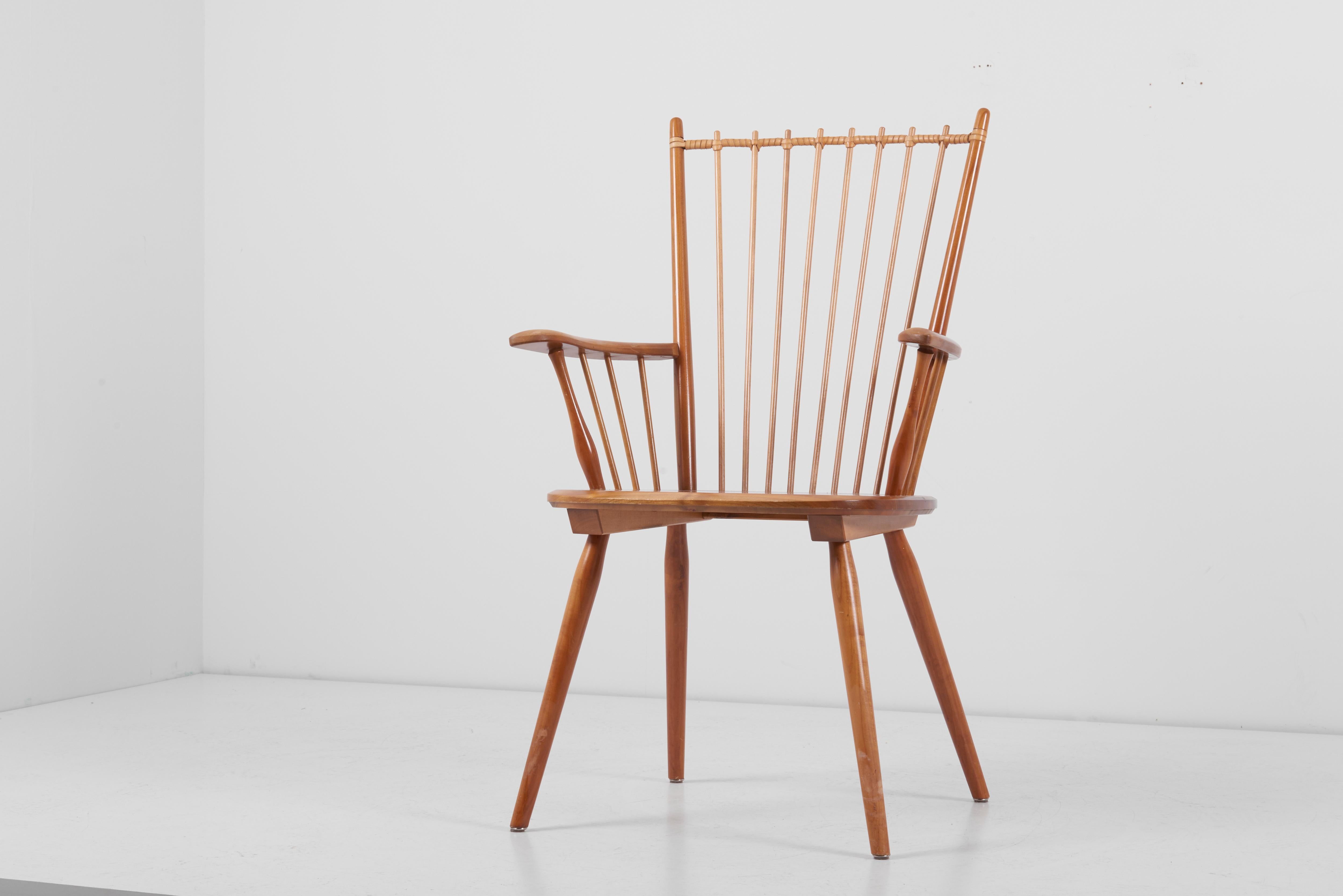 Armchair in Solid Wood by Albert Haberer for Hermann Fleiner, Germany, 1950s For Sale 7