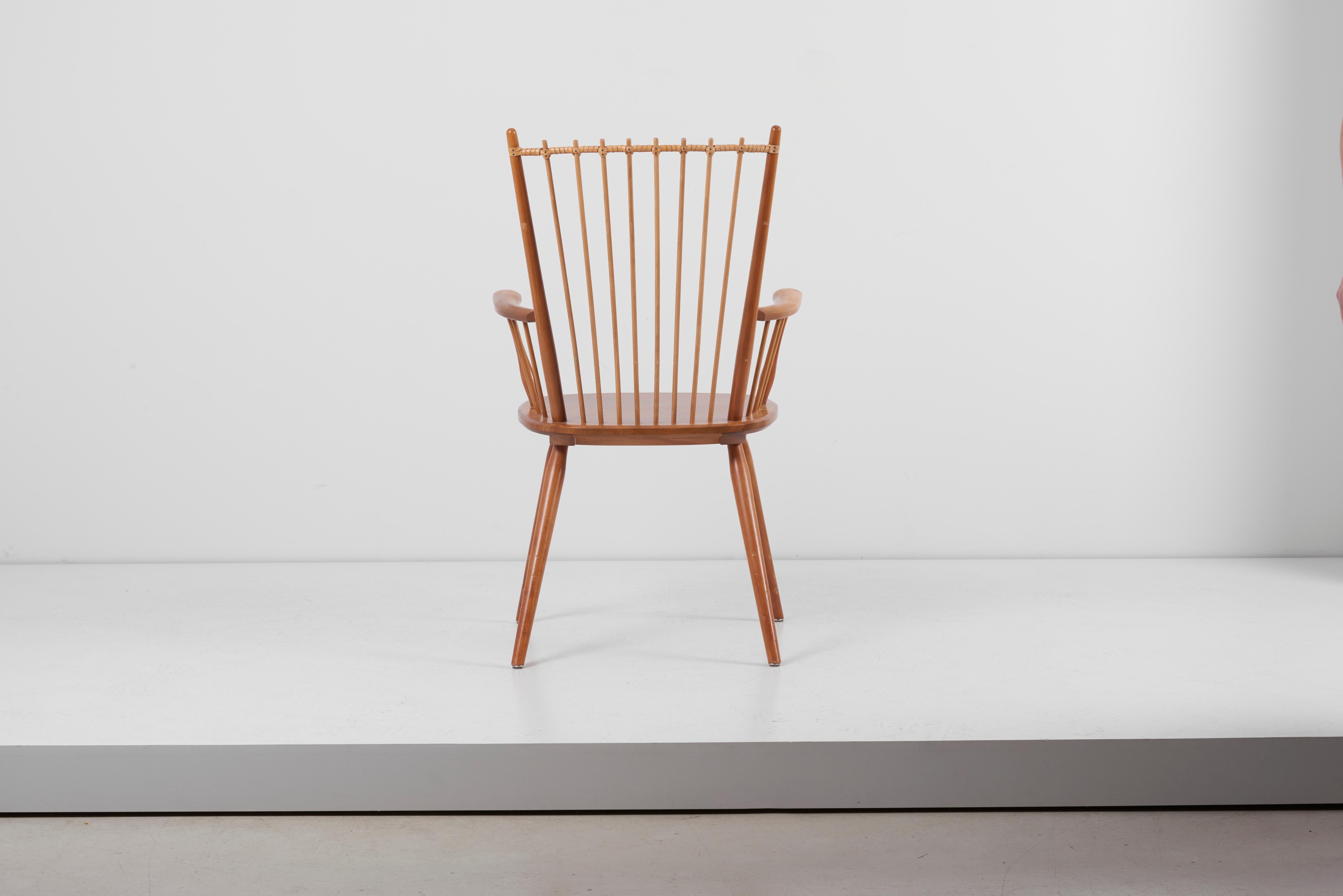 Armchair in Solid Wood by Albert Haberer for Hermann Fleiner, Germany, 1950s In Good Condition For Sale In Berlin, DE