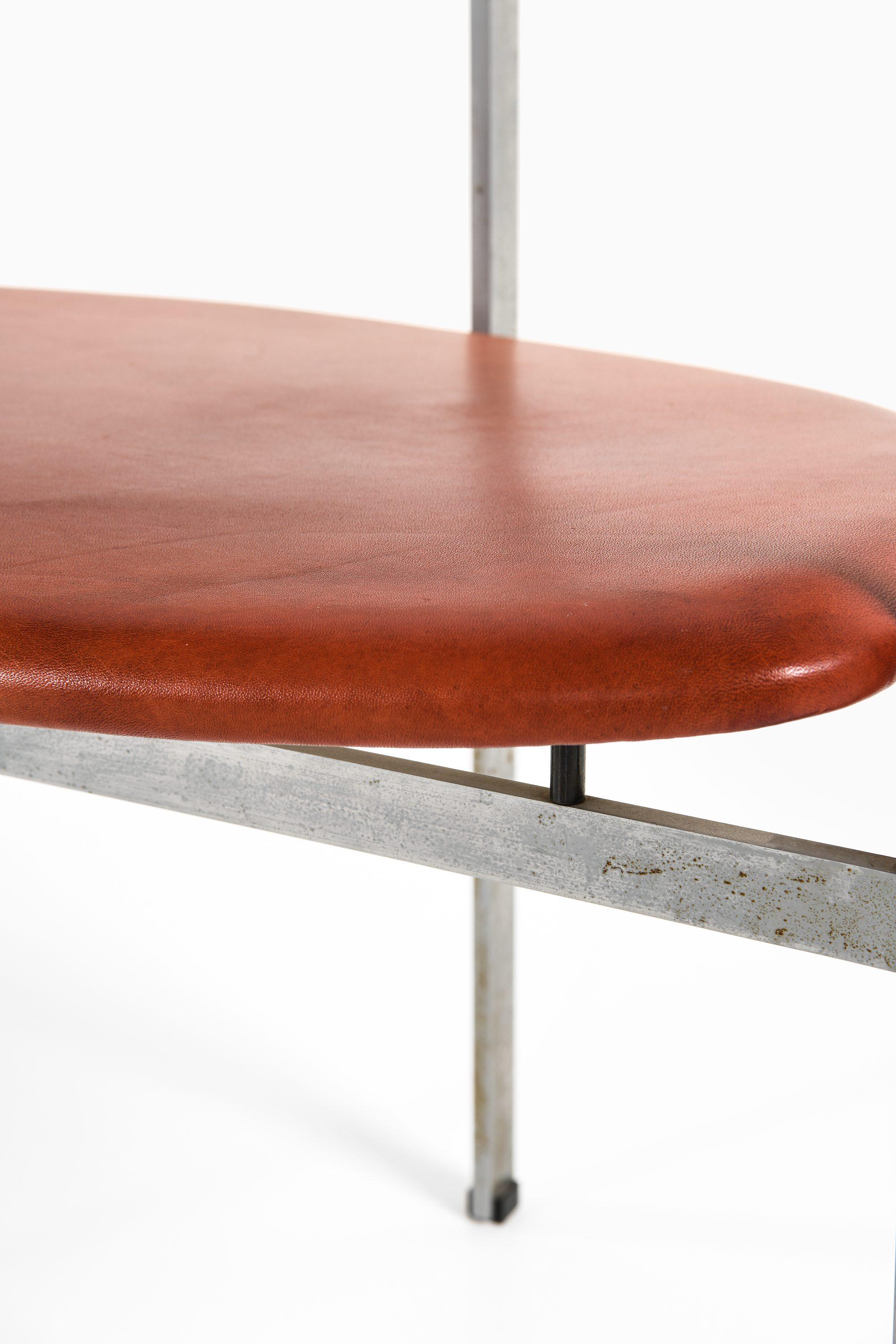 Sillón de acero, fresno y cuero original de Poul Kjærholm, años 50 Acero en venta