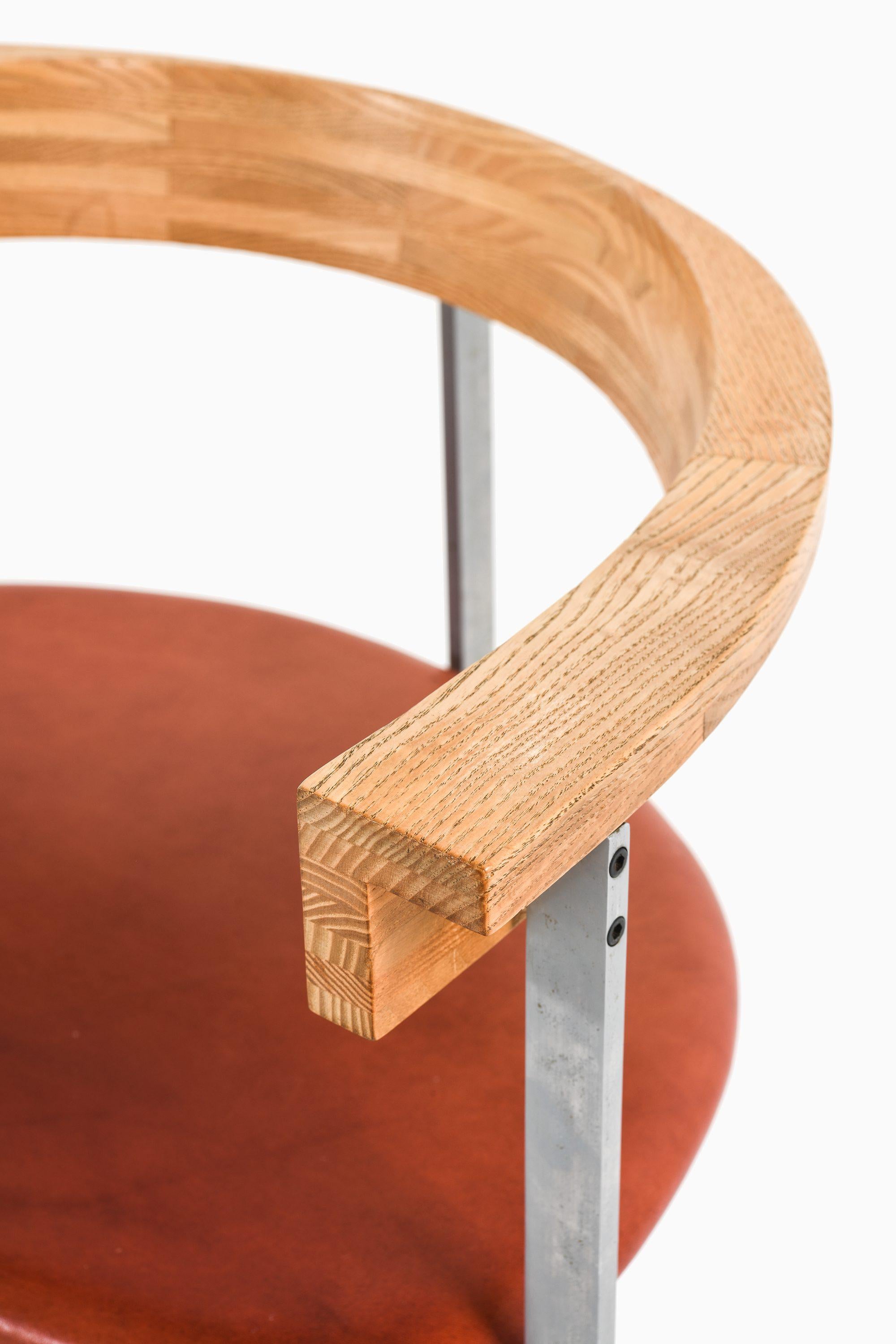 Sillón de acero, fresno y cuero original de Poul Kjærholm, años 50 en venta 1