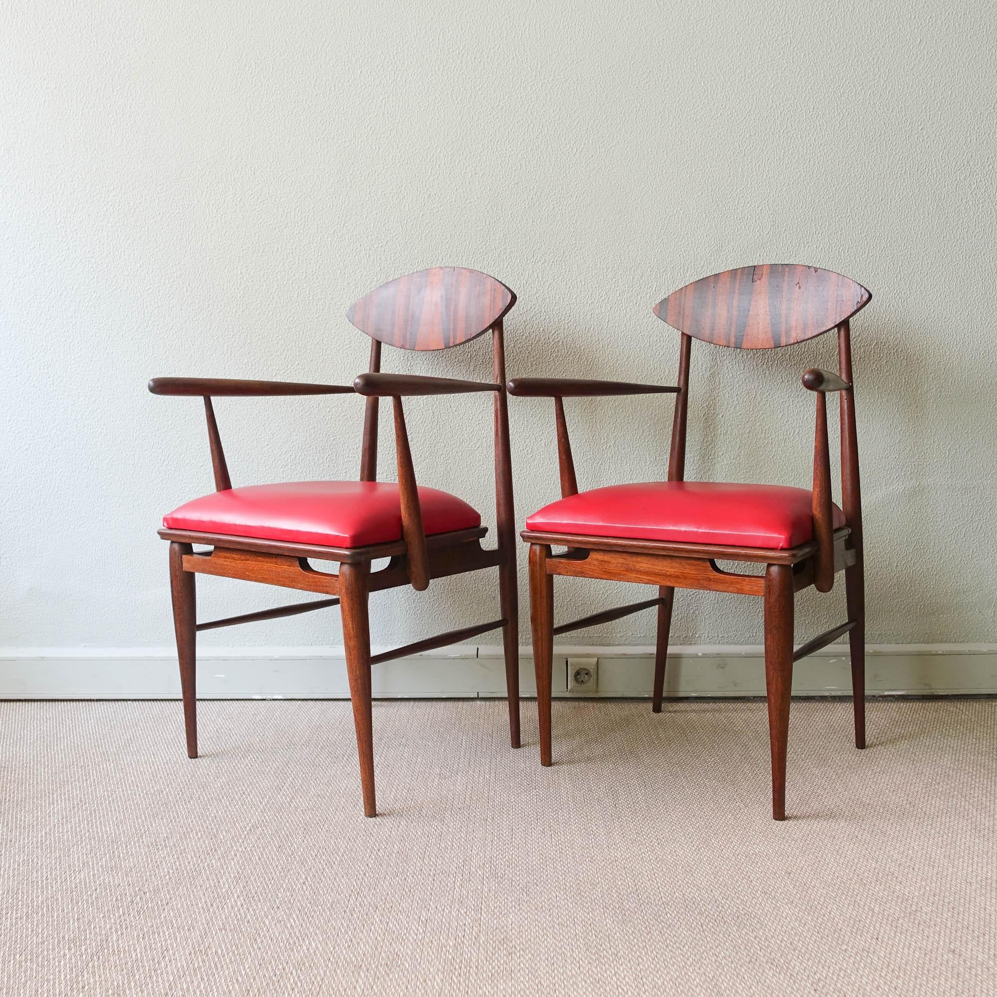 Portuguese Armchair in Sucupira Wood, 1960's For Sale