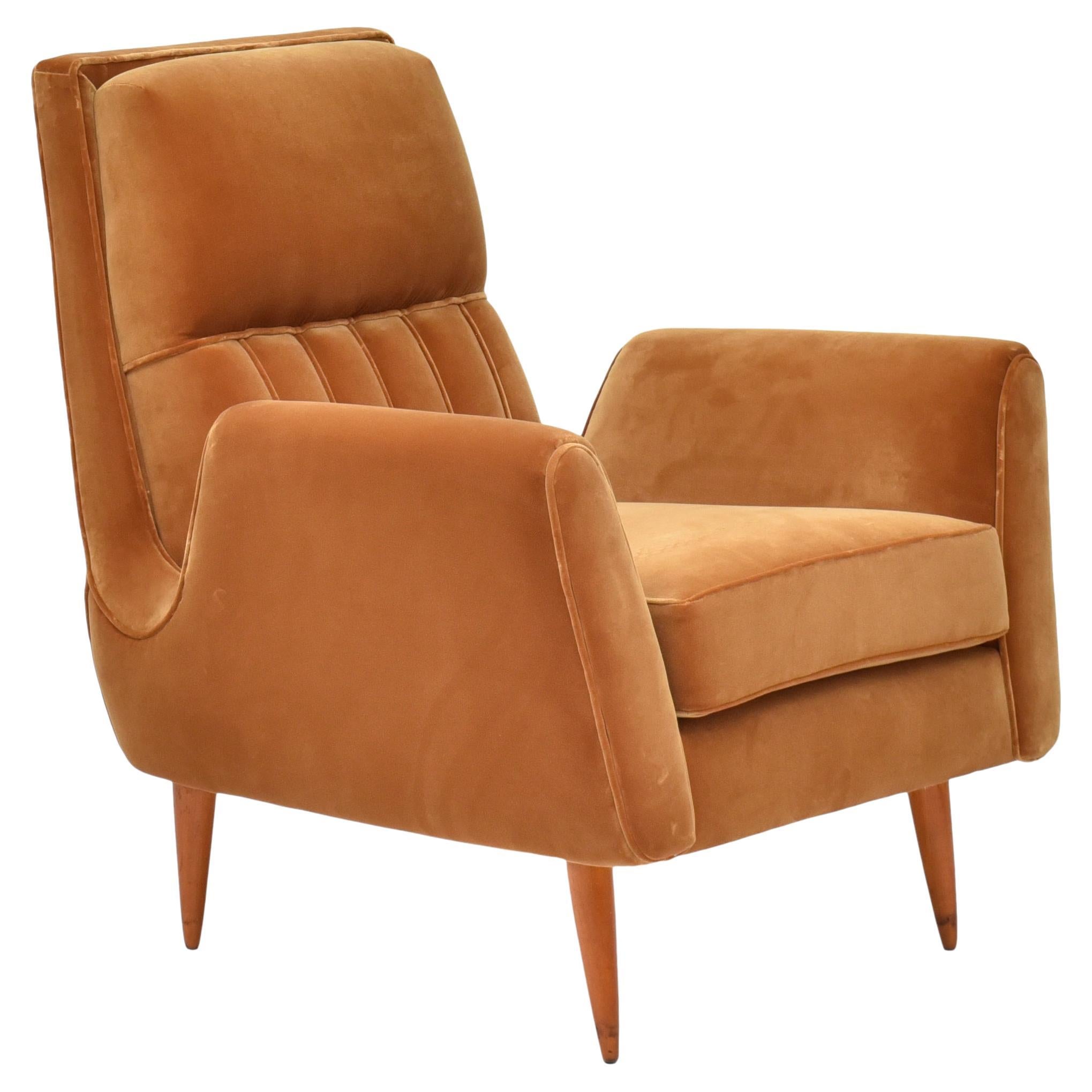 Armchair in Velvet by Giussepe Scapinelli at 1stDibs