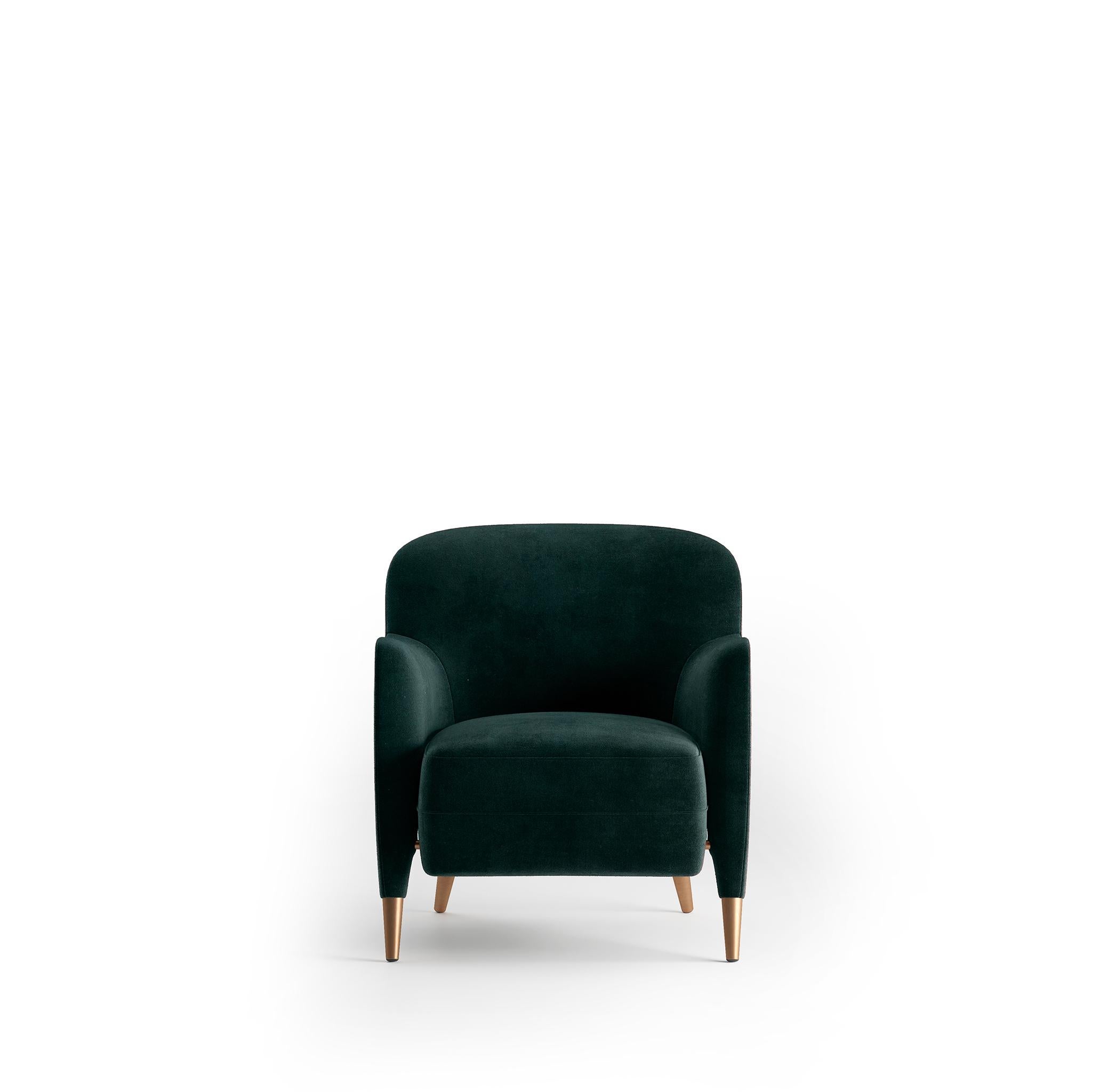 Italian Dark Green VelvetArmchair Molteni&C by Gio Ponti Design D.151.4, Made in Italy For Sale