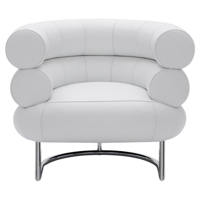 Fauteuil en cuir blanc ClassiCon Bibendum Fauteuil design Eileen Gray