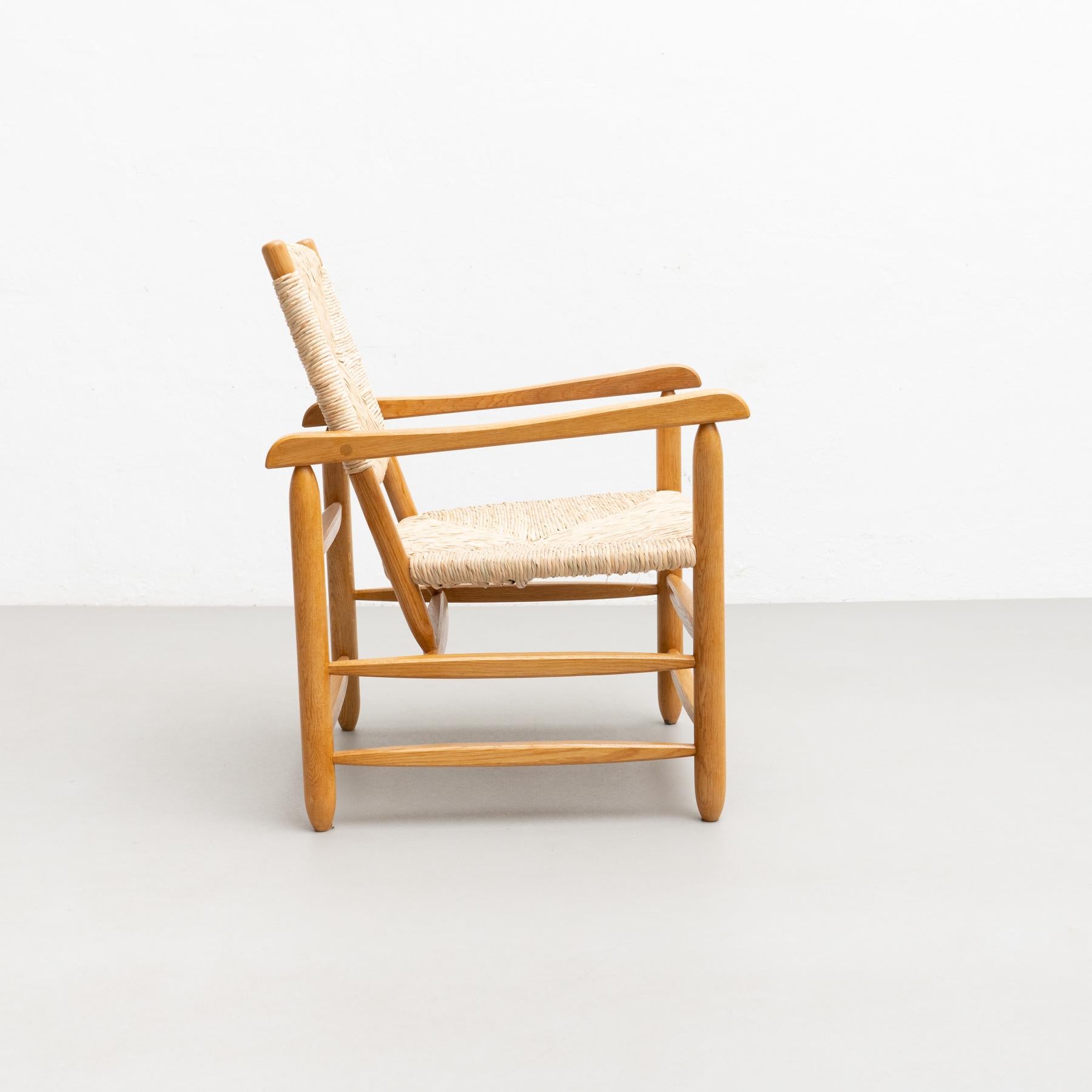 Armchair in Wood and Cane, circa 1980 For Sale 10