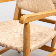 Armchair in Wood and Cane, circa 1980