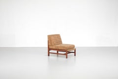 Armchair in wood with fabric, Italy 1960s.