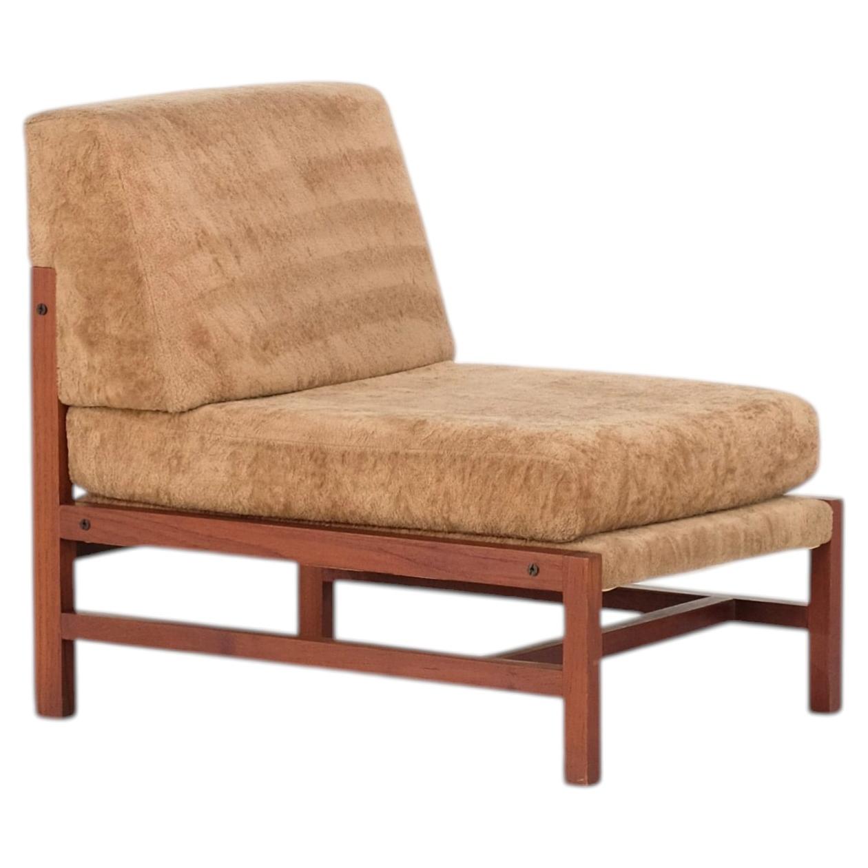 Armchair in wood with fabric, Italy 1960s. For Sale