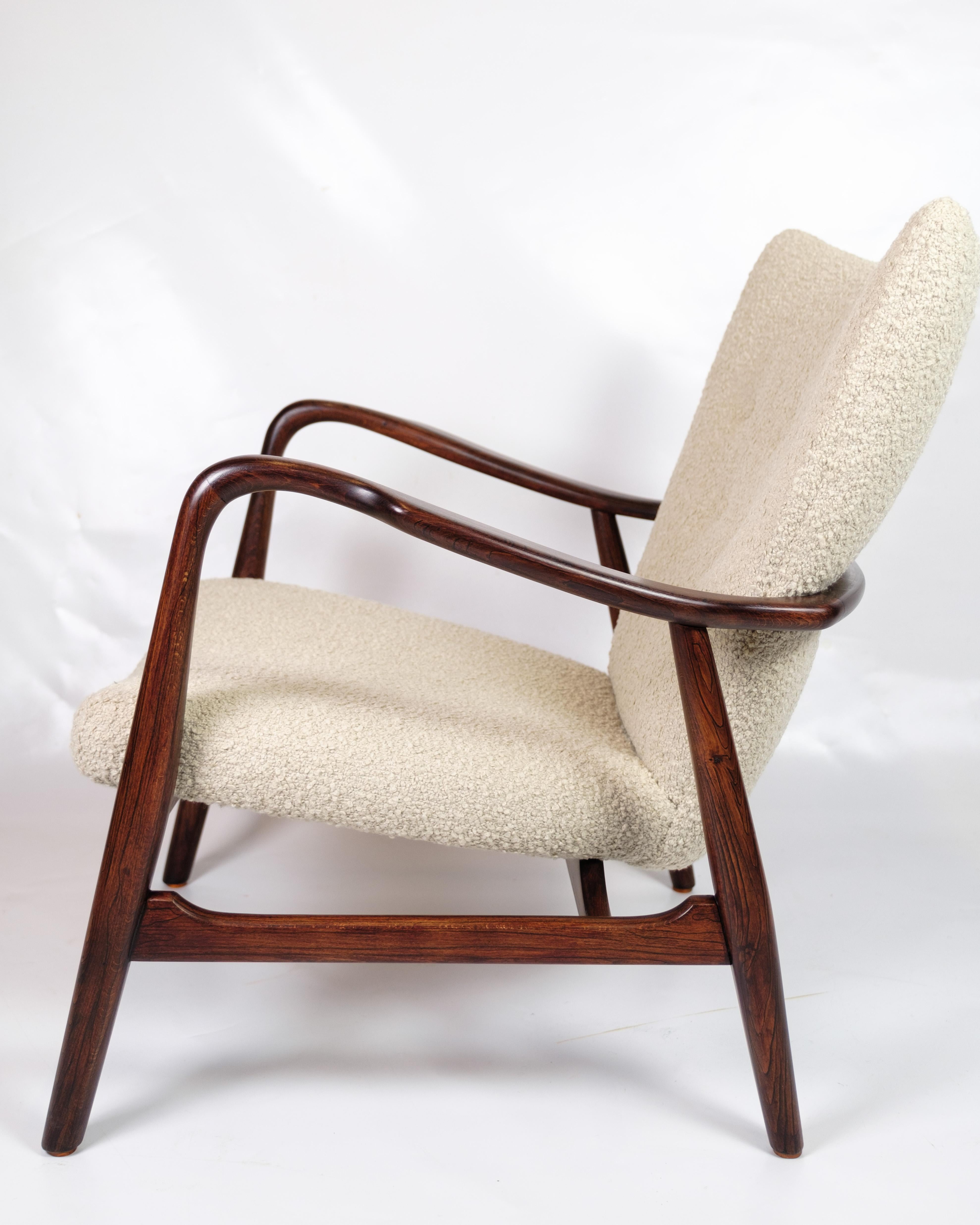 Sillón de tejido de lana de Ib Madsen & Anton Schubell de los años 50 mediados del siglo XX en venta