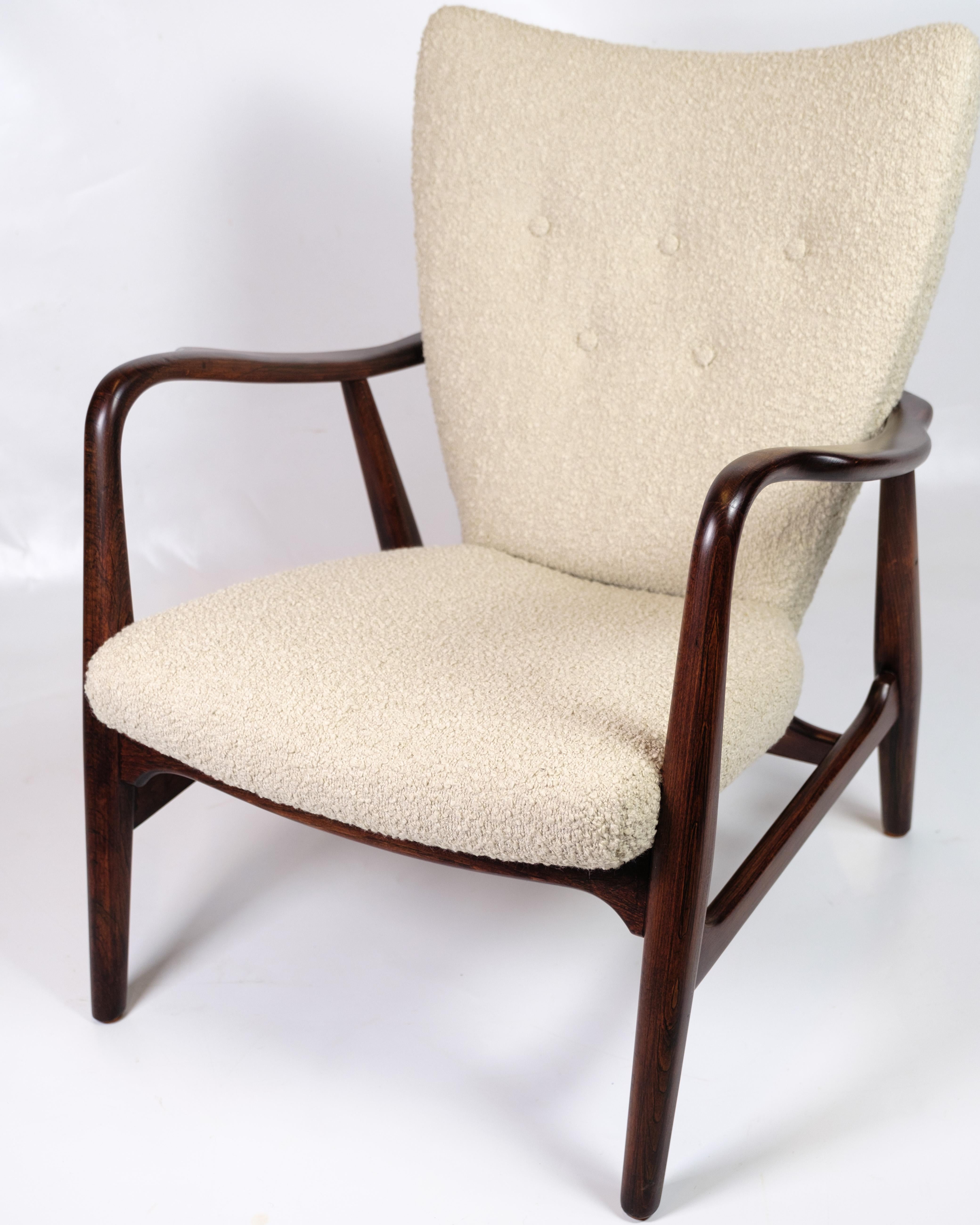 Sillón de tejido de lana de Ib Madsen & Anton Schubell de los años 50 en venta 1
