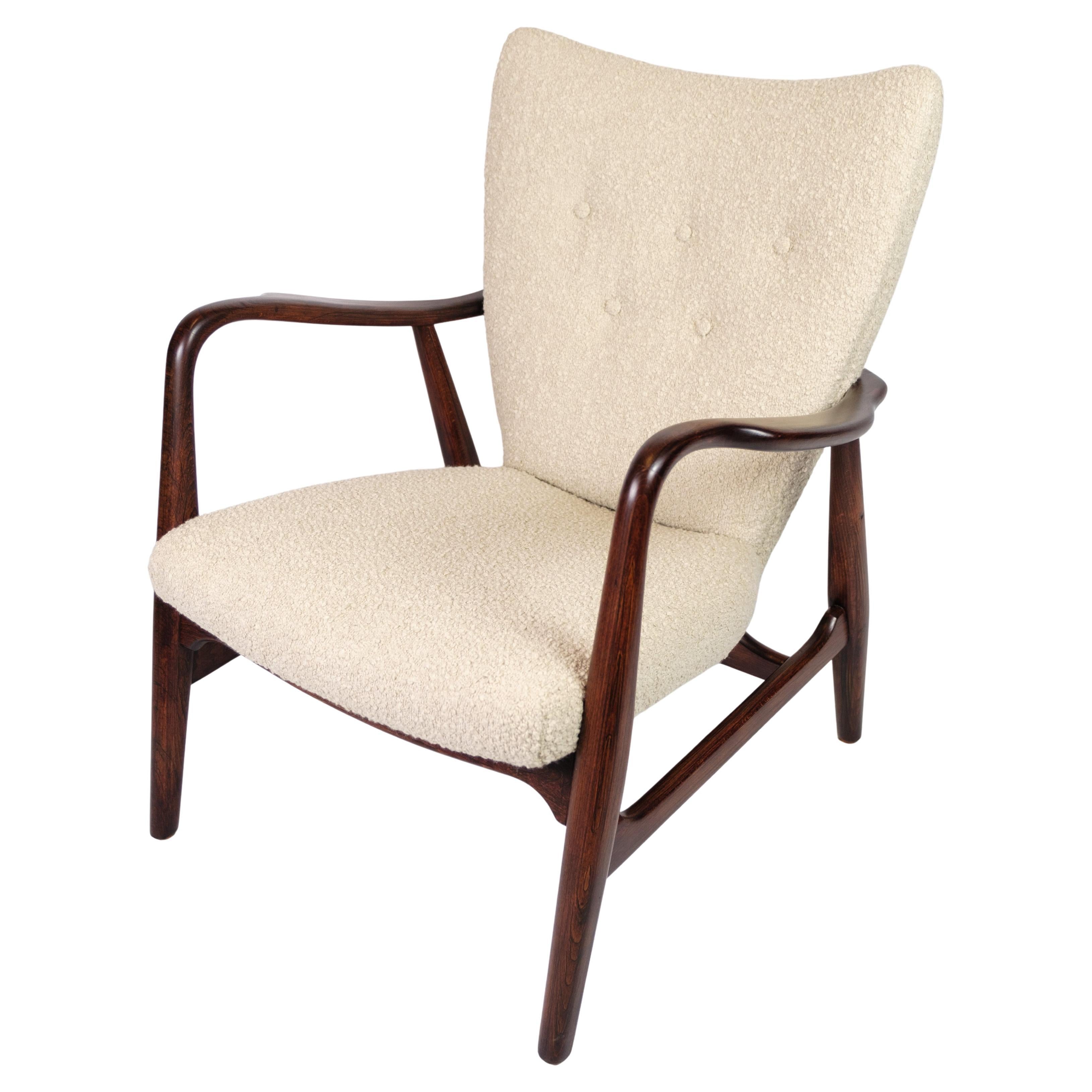 Fauteuil en tissu de laine d'Ib Madsen et Anton Schubell des années 1950