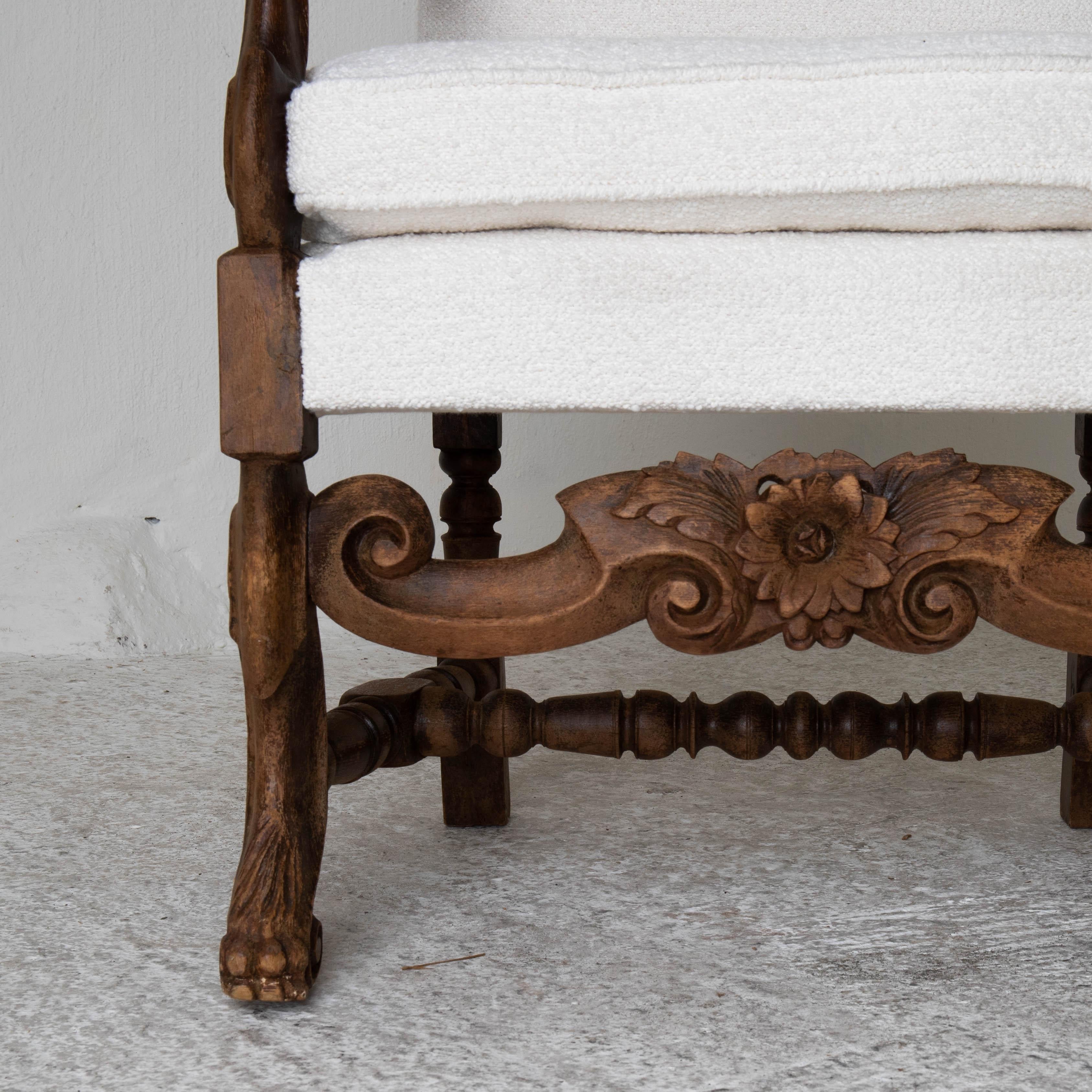 Armchair Italian Baroque Period Oak, 18th Century, Italy 7