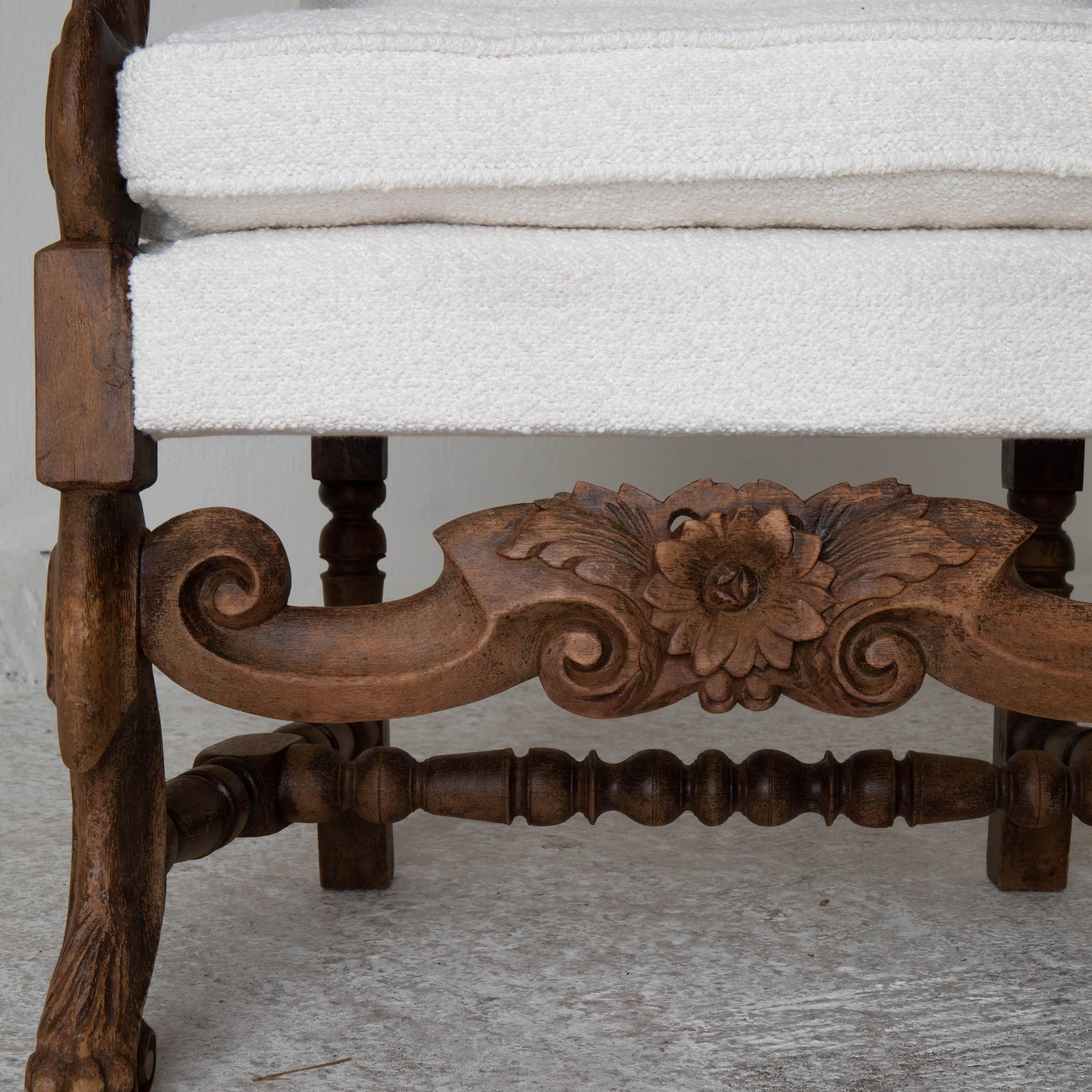 Armchair Italian Baroque Period Oak, 18th Century, Italy 4