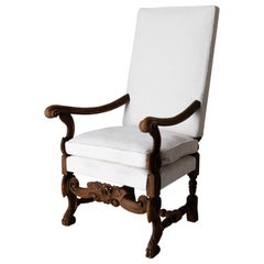 Armchair Italian Baroque Period Oak, 18th Century, Italy