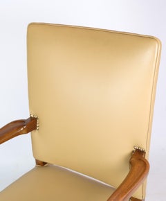 Armchair Made In Mahogany & Light Leather By Jacob Kjær From 1950s