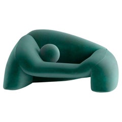 Fauteuil Jell en tissu vert Kvadrat