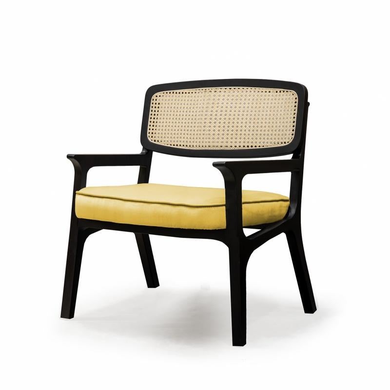 Mid-Century moderno Poltrona Karl in Wood Wood e tappezzeria Nuovo in vendita