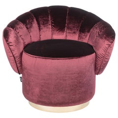 Fauteuil Kidman en tissu bordeaux, fabriqué en Italie