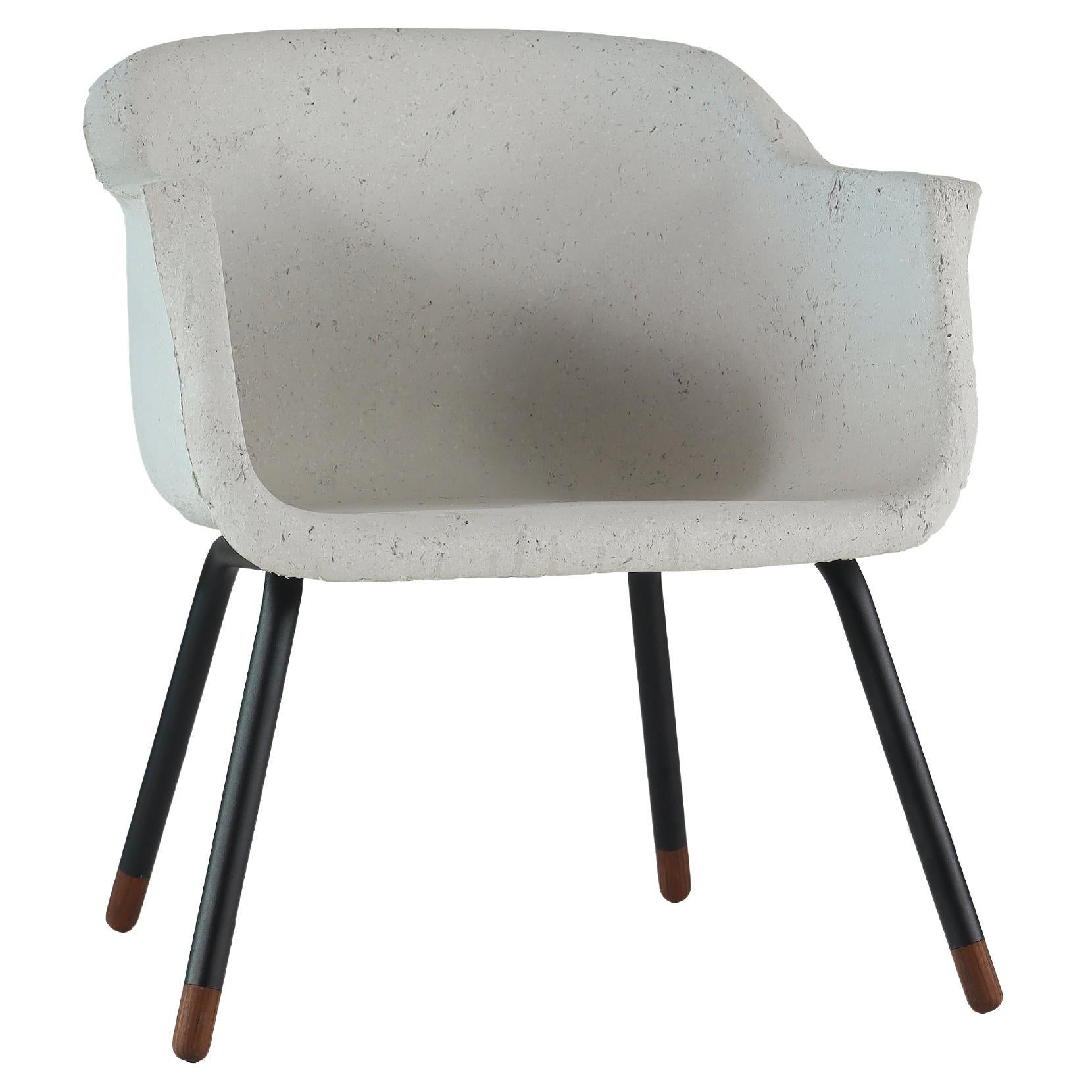 Grand fauteuil gris, Seduta ecologica en carta - fatto a mano en vente