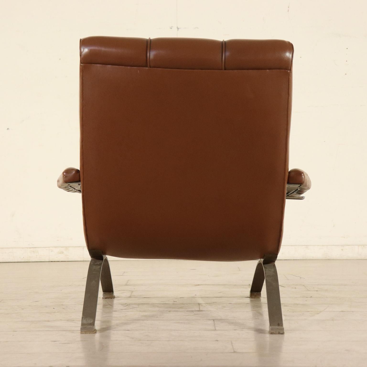 Armchair Leatherette Chromed Metal Vintage, Italy, 1960s-1970s 6